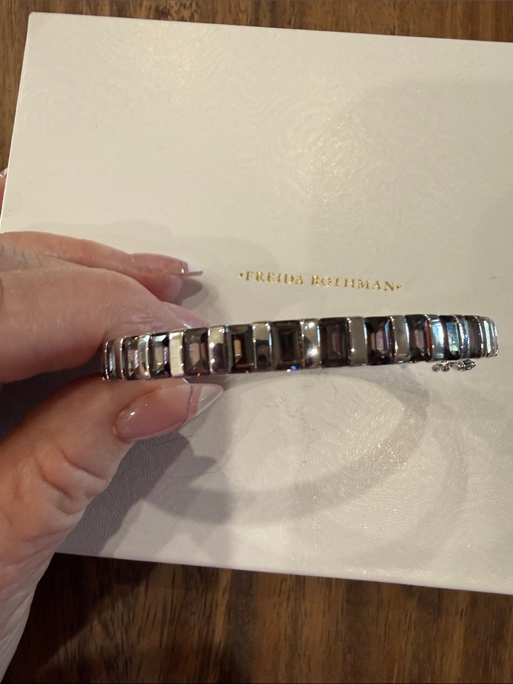 Freida Rothman Women's Silver with Brown Topaz Bracelet